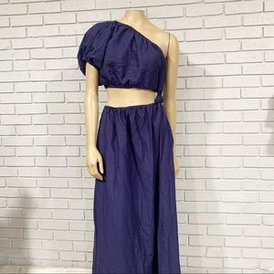 FARM Rio One-Shoulder Navy Dress